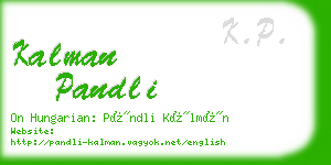 kalman pandli business card